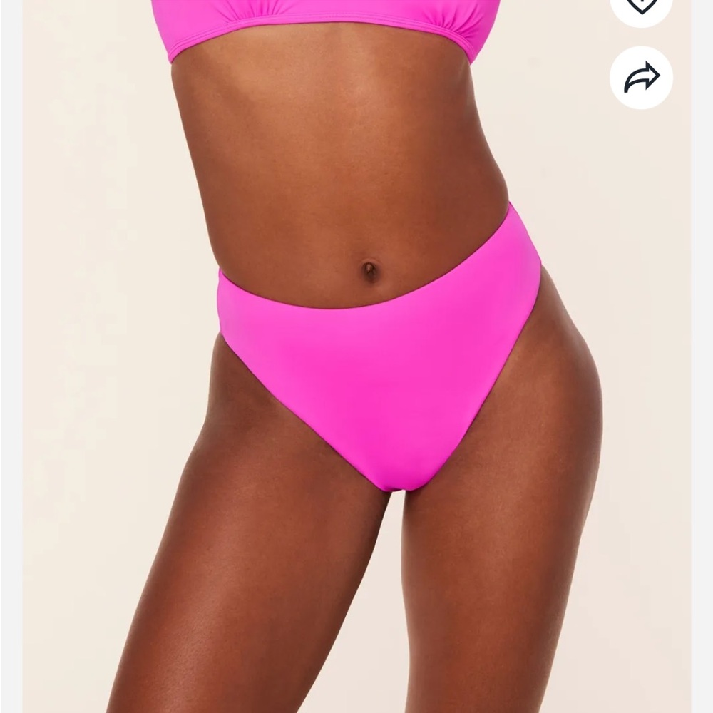 Andie NWT “The 90s” High Waisted Bikini Swim Bottom - Neon Orchid / Hot Pink - S